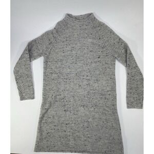 Madewell Women's Small Sweater Dress Mini Donegal Rolled Mockneck Gray Cozy